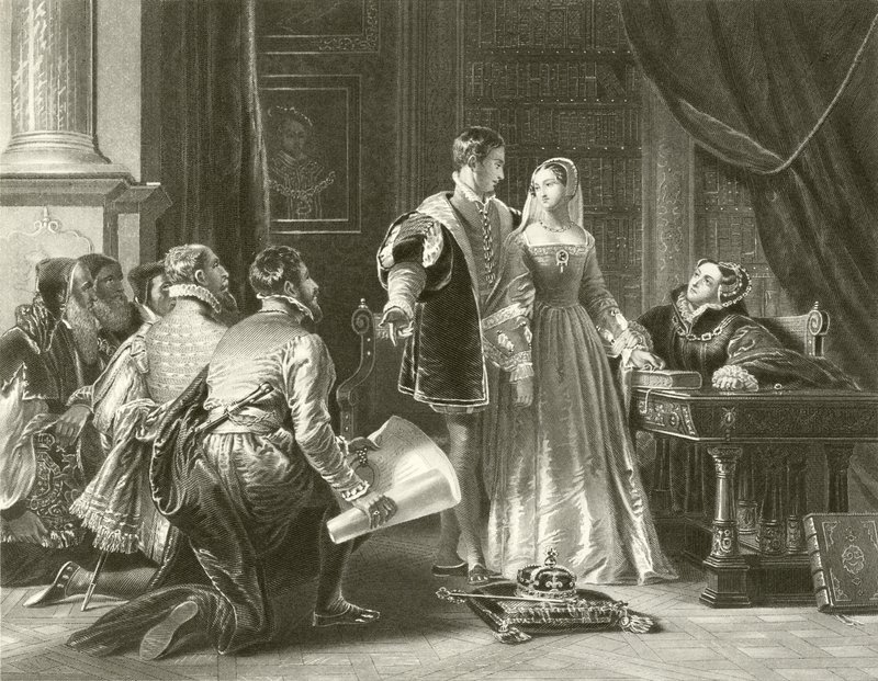 Lady Jane Grey vonakodása a koronát elfogadni alkotó: Charles Robert Leslie