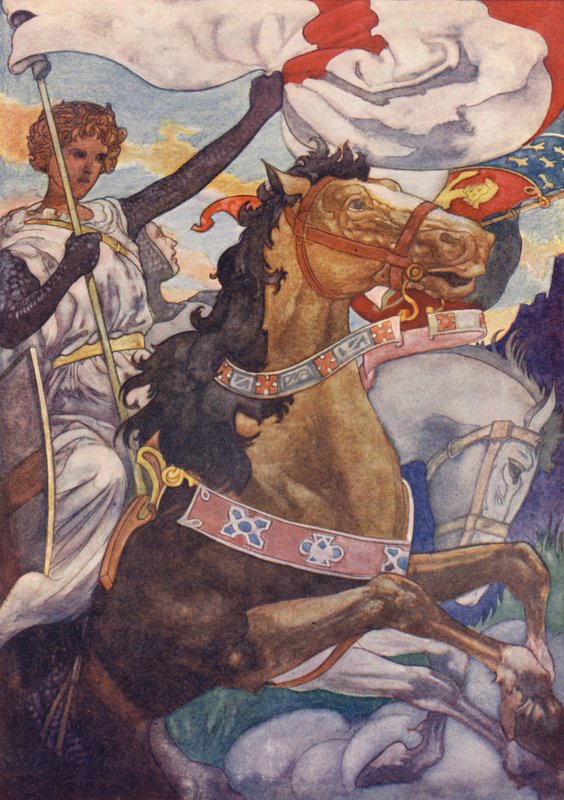 Egy gyönyörű lovag fényesen csillogó páncélba öltözve alkotó: Charles Robinson