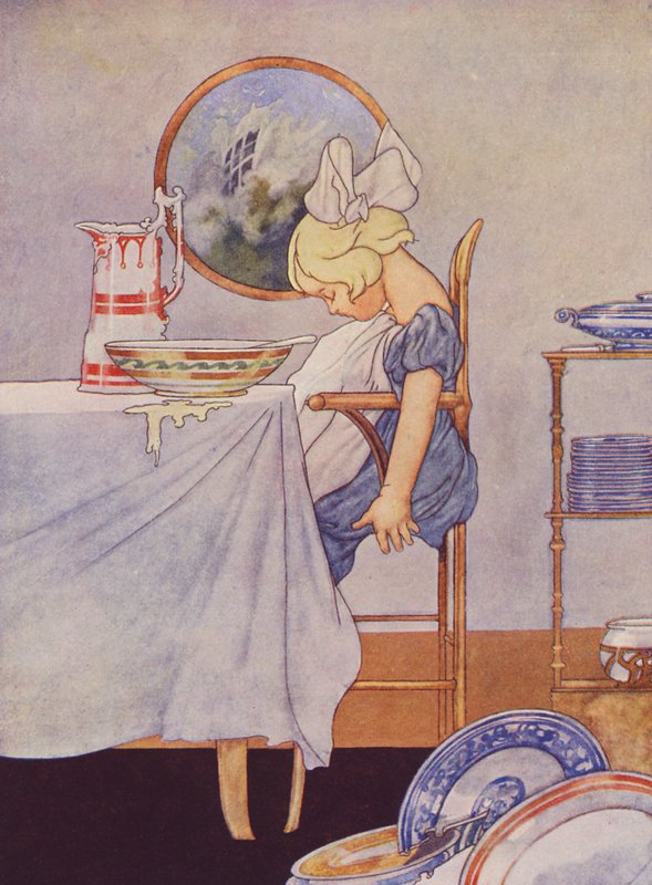 Vacsora után pihenés (színes litho) alkotó: Charles Robinson