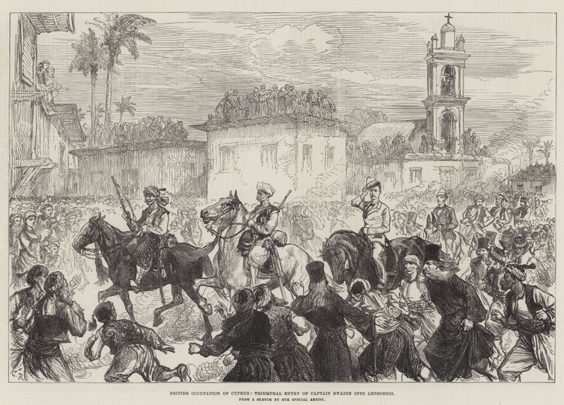 Ciprus brit megszállása, Swaine kapitány diadalmas bevonulása Levconicóba alkotó: Sir John Charles Robinson