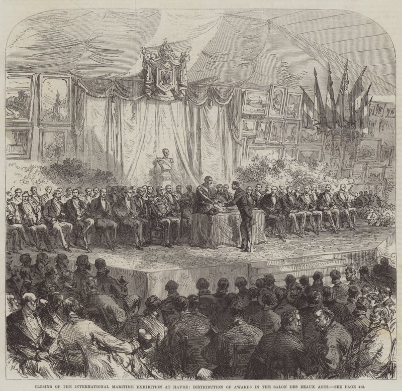 A Havre-i Nemzetközi Tengerészeti Kiállítás lezárása, díjak kiosztása a Salon des Beaux Arts-ban alkotó: Sir John Charles Robinson
