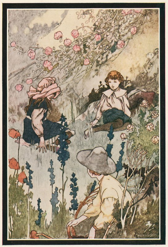 Feküdt a fűben és figyelte a dolgok növekedését. alkotó: Charles Robinson