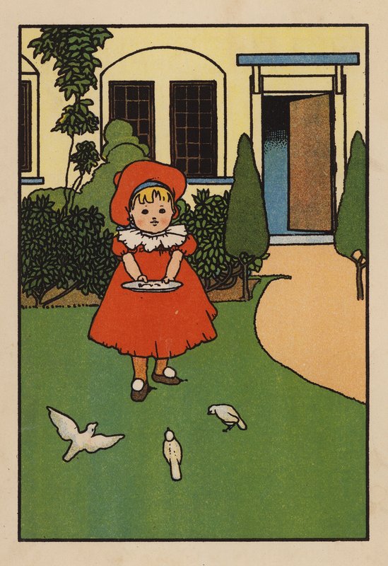 Illusztráció a Babes and Birds (színes litográfia) számára alkotó: Charles Robinson