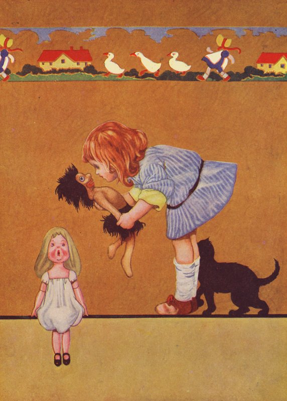 Csókolózás szívességből (színes litográfia) alkotó: Charles Robinson