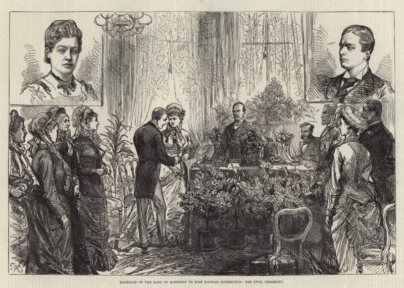 Rosebery gróf és Miss Hannah Rothschild házassága, a polgári szertartás alkotó: Sir John Charles Robinson