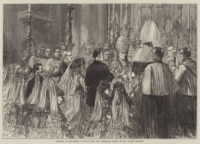Bute márki és a tiszteletreméltó Gwendaline Howard házassága a bromptoni Oratóriumban alkotó: Sir John Charles Robinson