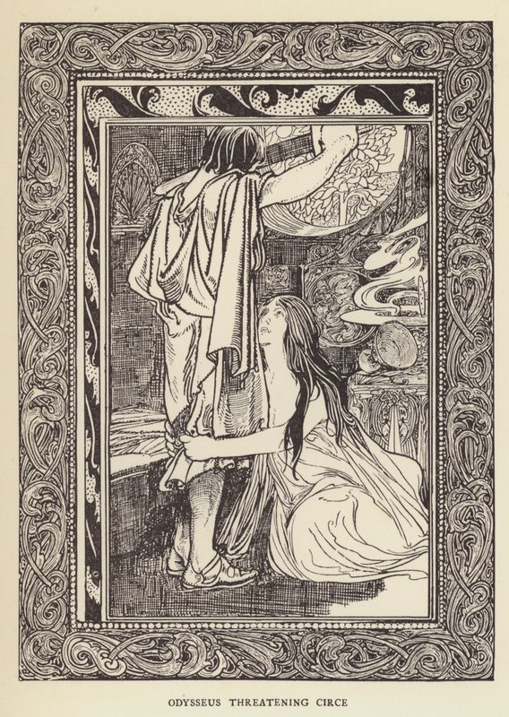 Odüsszeusz megfenyegeti Circét alkotó: Sir John Charles Robinson