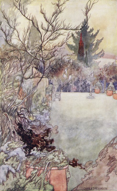 Szentimentális kertünk: A magyalfa (színes litó) alkotó: Charles Robinson