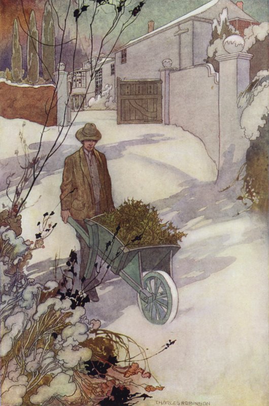 Szentimentális kertünk: Tél (színes litó) alkotó: Charles Robinson
