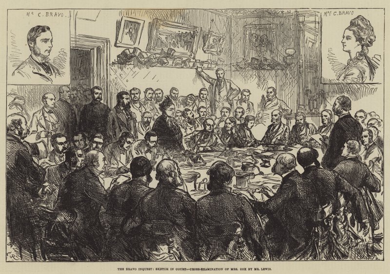 A Bravo-vizsgálat, Vázlat a bíróságon, Mrs. Cox keresztkérdése, Lewis úr alkotó: Sir John Charles Robinson