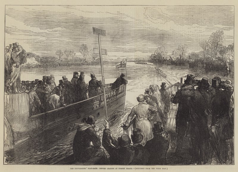 Az egyetemek hajóversenye, Oxford vezet a Corney Reach-en alkotó: Sir John Charles Robinson