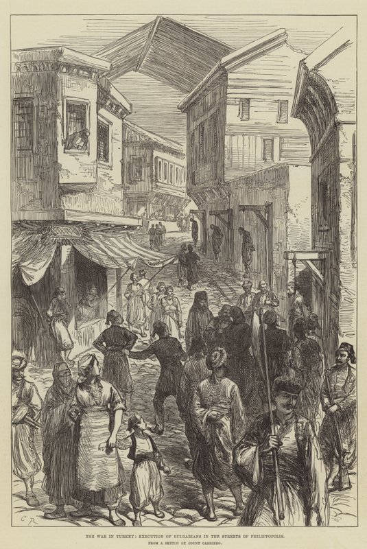 The War in Turkey, Execution of Bulgarians in the Streets of Philippopolis  alkotó: Sir John Charles Robinson