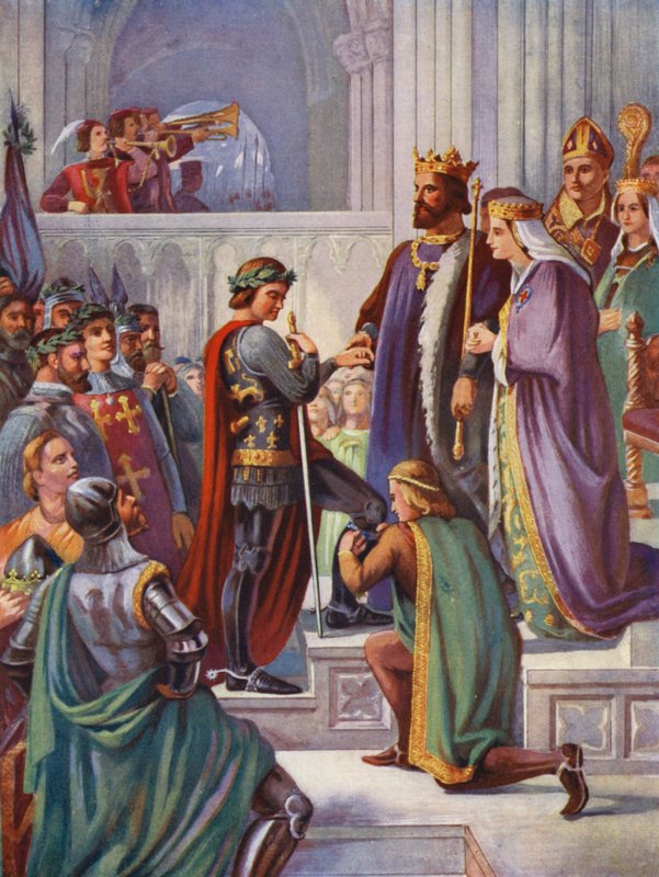 Edward, a Fekete Herceg beiktatása a Hagyományőrző Lovagjává alkotó: Charles West (after) Cope