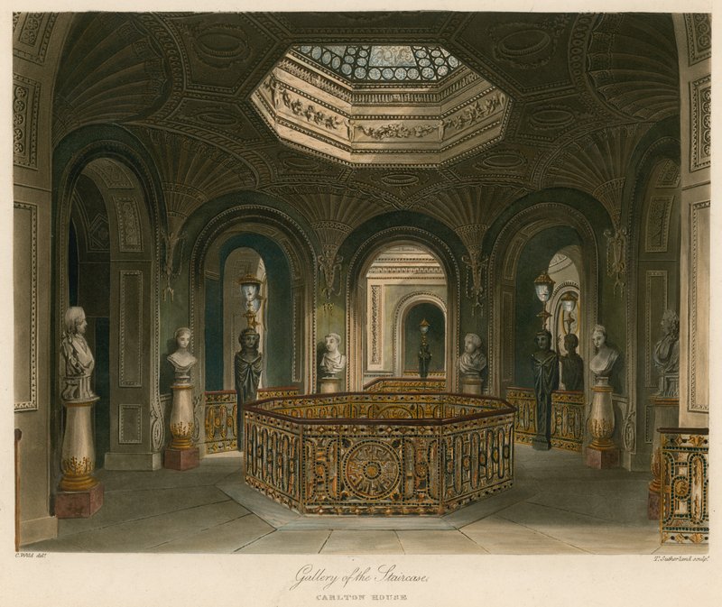 A lépcsőház galériája, Carlton House, London alkotó: Charles Wild