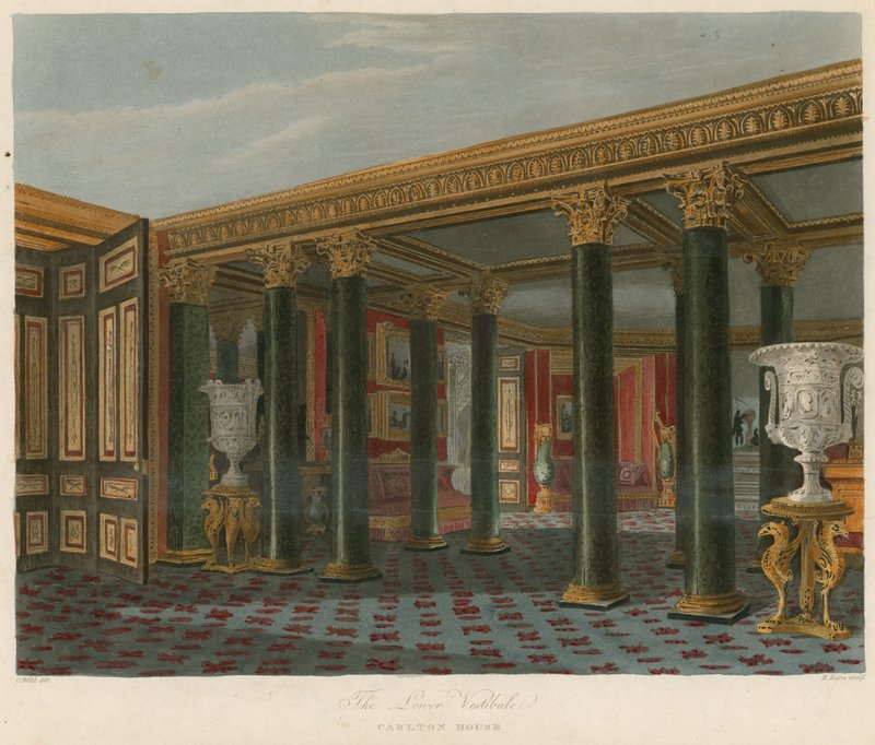 Az alsó előcsarnok, Carlton House, London alkotó: Charles Wild