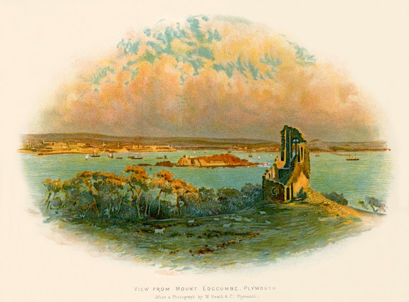 Kilátás az Edcgumbe Plymouth-hegyről alkotó: Charles Wilkinson