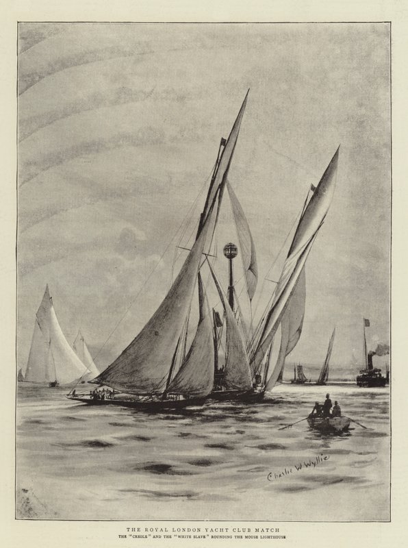 A Royal London Yacht Club mérkőzés alkotó: Charles William Wyllie
