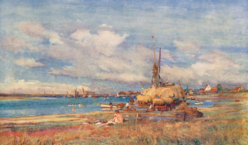 West Mersea, Mersea-sziget, Essex (színes litográfia) alkotó: Charles William Wyllie