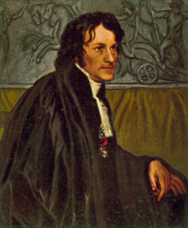 Bertel Thorvaldsen, dán szobrász (színes litográfia) alkotó: Christoffer Wilhelm Eckersberg