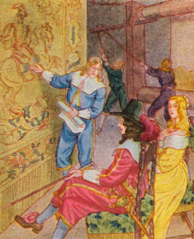 Gobelinwirkerei / Gobelinszövés (színes litográfia) alkotó: Christophe (1856 1945)