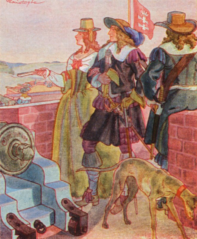 Spaziergang Auf Den Festungswallen / Séta a bástyákon (színes litográfia) alkotó: Christophe (1856 1945)