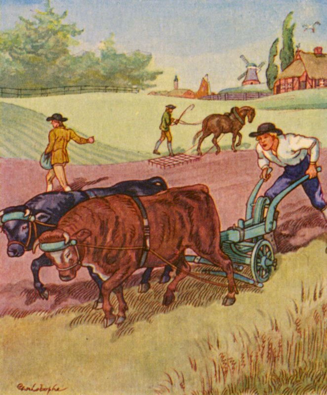 Bauer Am Pflug / Farmer az ekénél (színes litográfia) alkotó: Christophe (1856 1945)