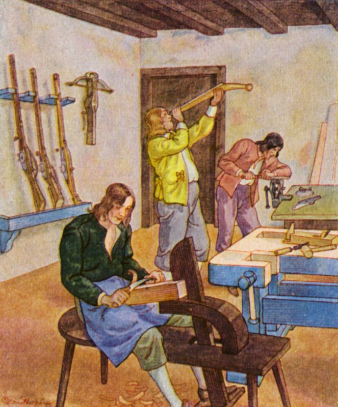 Bushmaker / Buchsenmacher (színes litográfia) alkotó: Christophe (1856 1945)