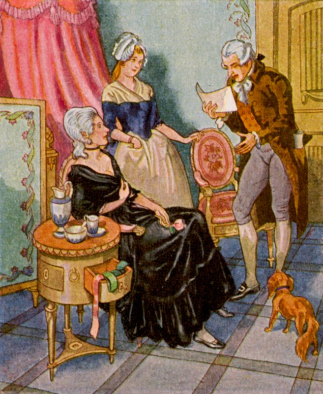 Dichtervorlesung Im Boudoir / Költői felolvasás a budoárban (színes litográfia) alkotó: Christophe (1856 1945)