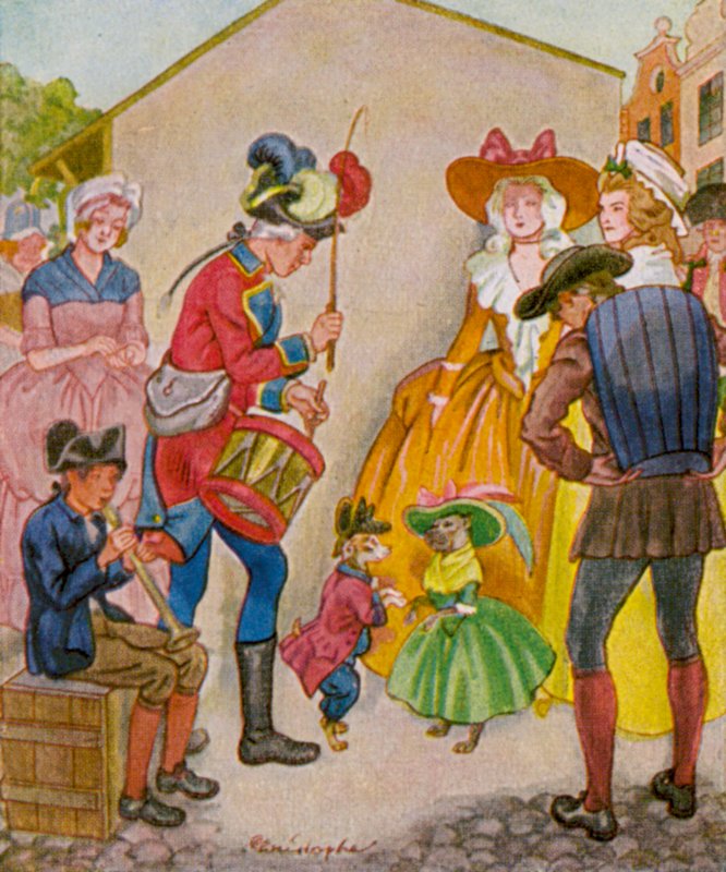 Jahrmarkt / Vásár (színes litográfia) alkotó: Christophe (1856 1945)
