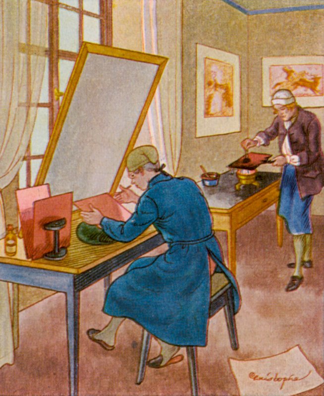 Metsző (színes litográfia) alkotó: Christophe (1856 1945)