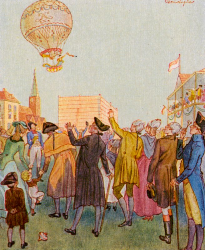 Luftballon / Ballon (színes litográfia) alkotó: Christophe (1856 1945)