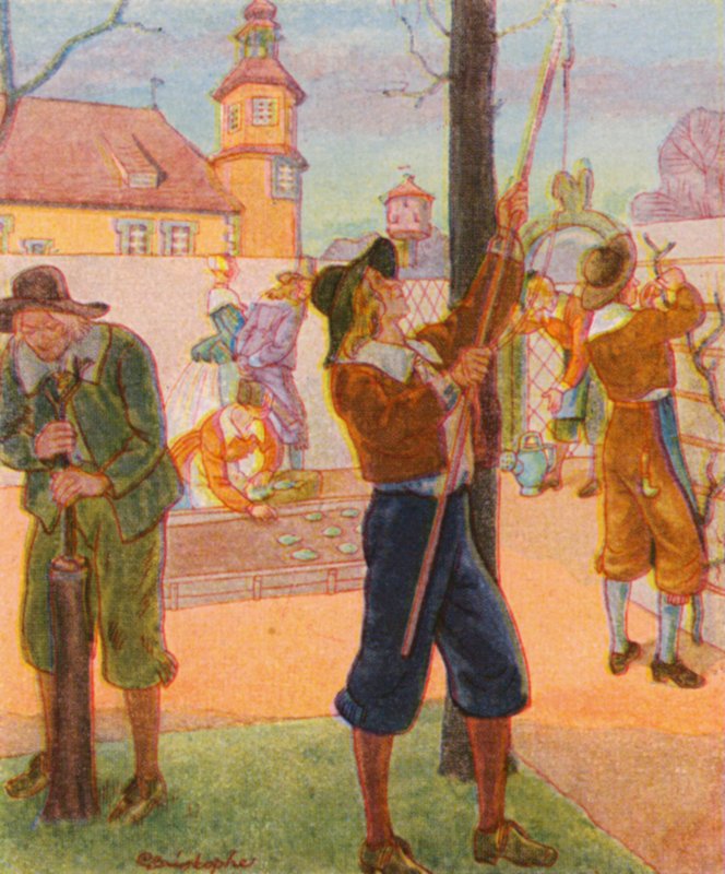 Obstbaumzucht / Gyümölcsfa termesztés (színes litho) alkotó: Christophe (1856 1945)