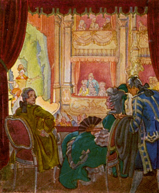 Theaterloge / Színházi doboz (színes litográfia) alkotó: Christophe (1856 1945)