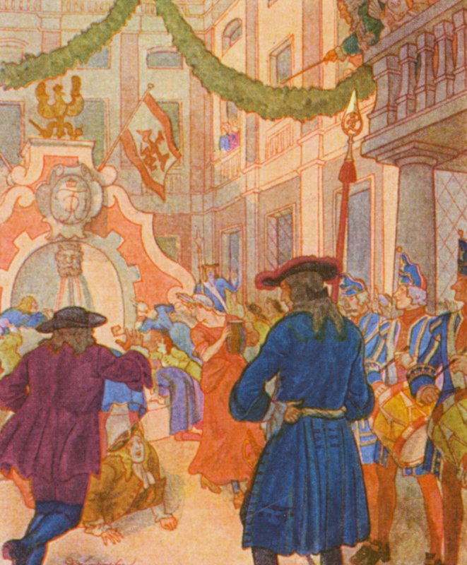 Weinbrunnen Und Ochse / Borkút és ökör (színes litográfia) alkotó: Christophe (1856 1945)