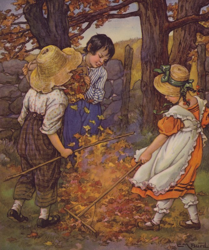 Egy gyermek versek kertje: Őszi tüzek (színes litó) alkotó: Clara Miller Burd