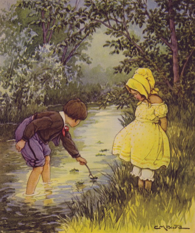 Egy gyermek versek kertje: Hová mennek a csónakok? (színes litó) alkotó: Clara Miller Burd