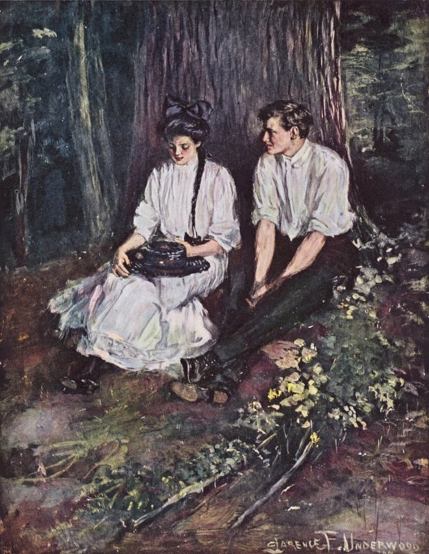 Szerelem fiatal álma (színes litó) alkotó: Clarence F. Underwood