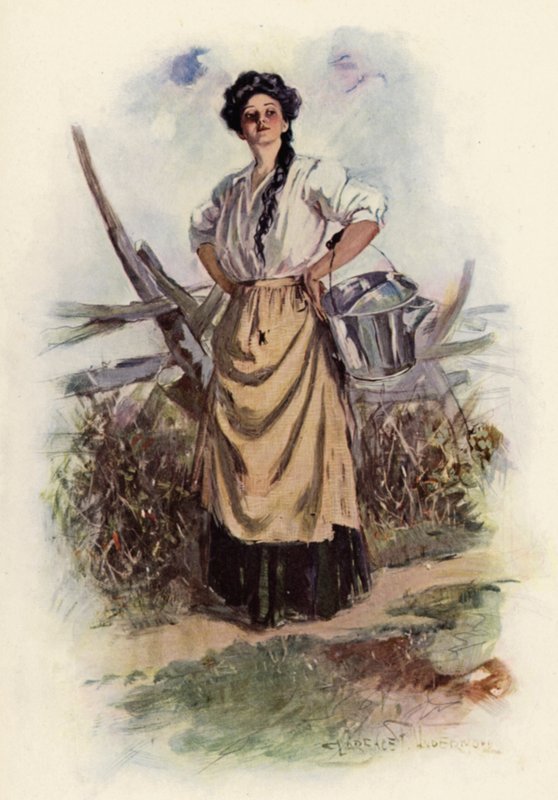 Hová mész, szép szobalányom (színes litó) alkotó: Clarence F. Underwood