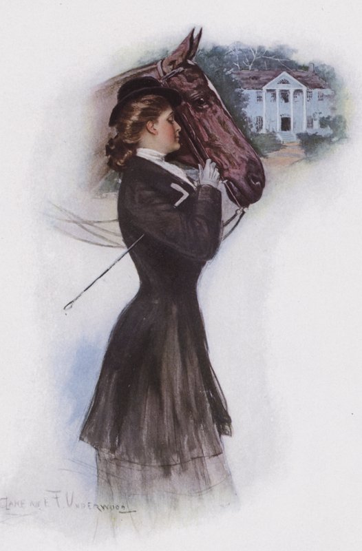 Nő egy lóval alkotó: Clarence F. Underwood