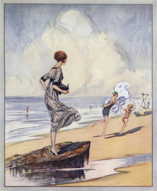 Tengerparti jelenet, Kodak plakáttervezés (színes litho) alkotó: Claude Shepperson