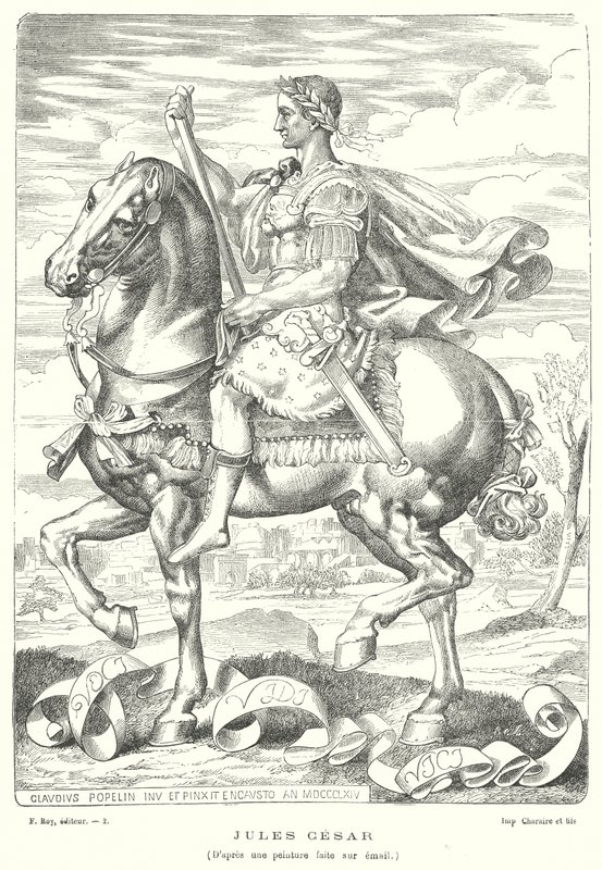 Julius Caesar, római katona és politikus (metszet) alkotó: Claudius Popelin