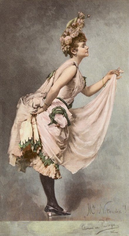 Mlle Nitouche (színes litográfia) alkotó: Clemens von Pausinger