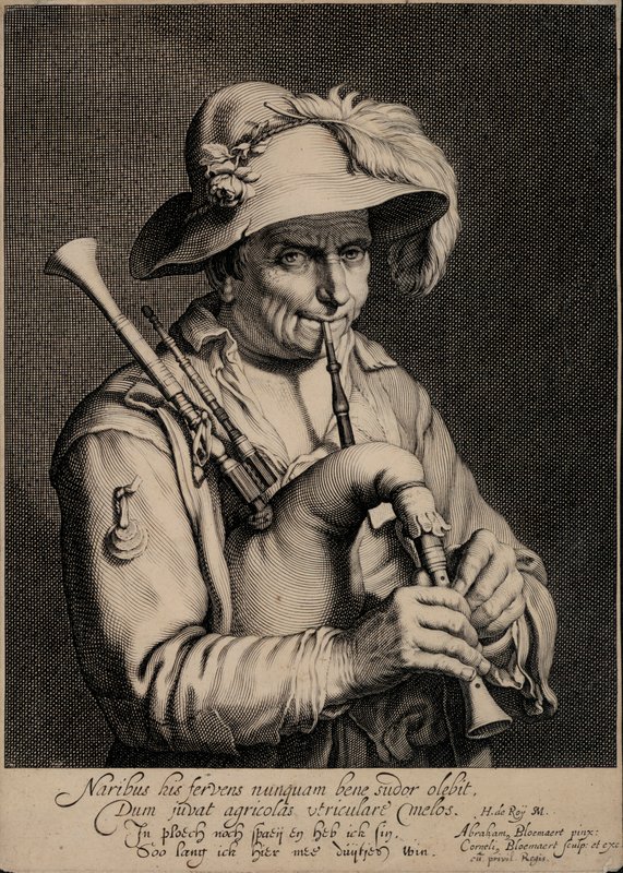 Dudázó férfi (metszet) alkotó: Cornelis Bloemaert