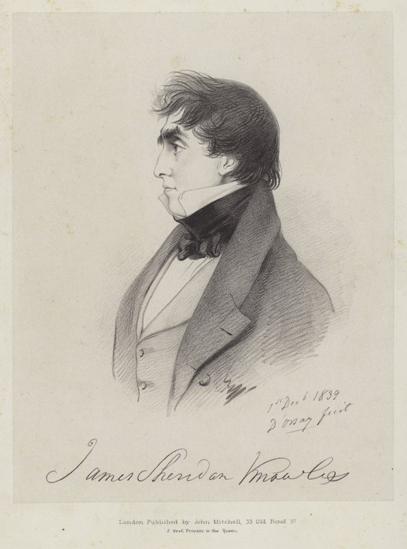 James Sheridan Knowles ír drámaíró és színész, 1839 alkotó: Count Alfred D