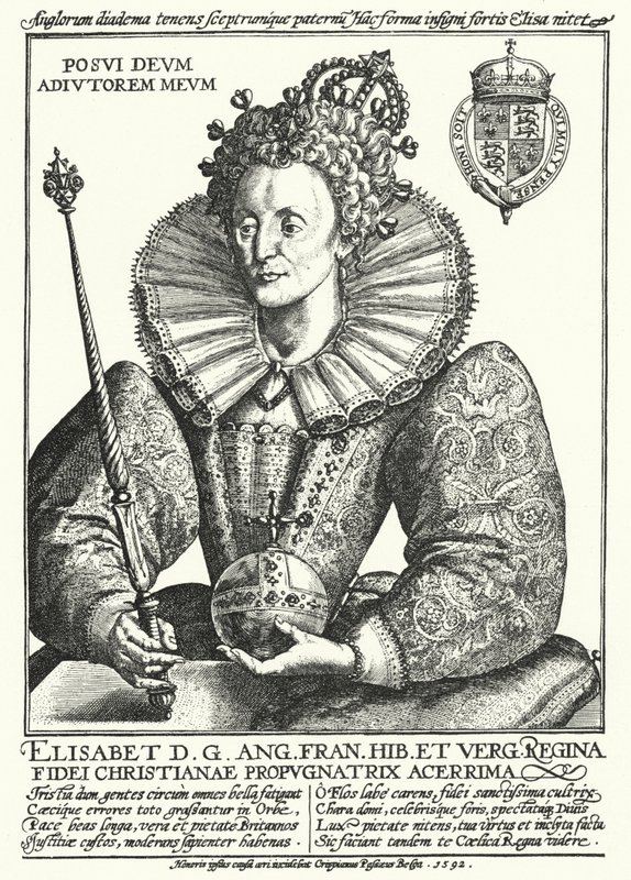 I. Erzsébet, angol királynő (metszet) alkotó: Crispin I de (after) Passe