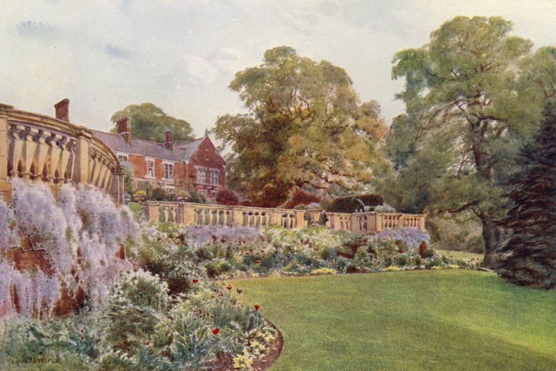 A terasz keleti vége, Bagshot Park (színes litó) alkotó: Cyril Ward