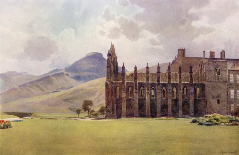 Az Abbey Church vagy a Chapel Royal a Holyrood Gardensben (színes litó) alkotó: Cyril Ward