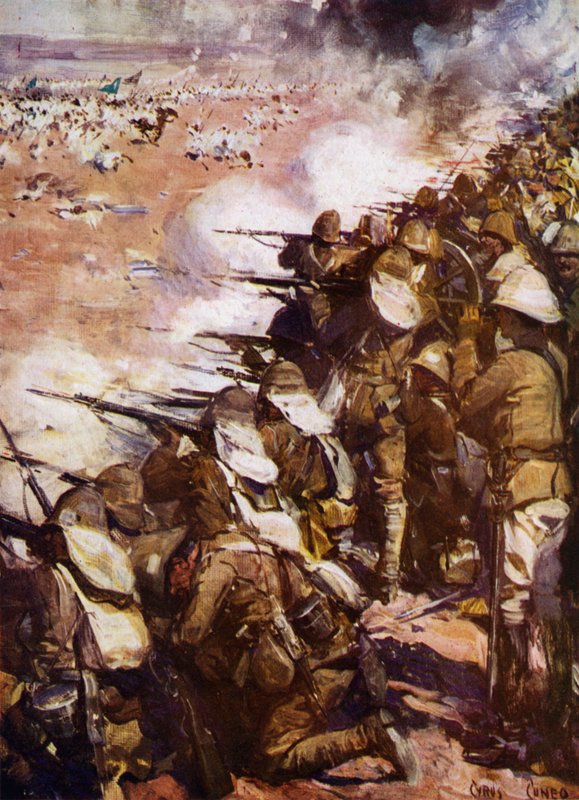 Az omdurmani csata (színes litó) alkotó: Cyrus Cuneo