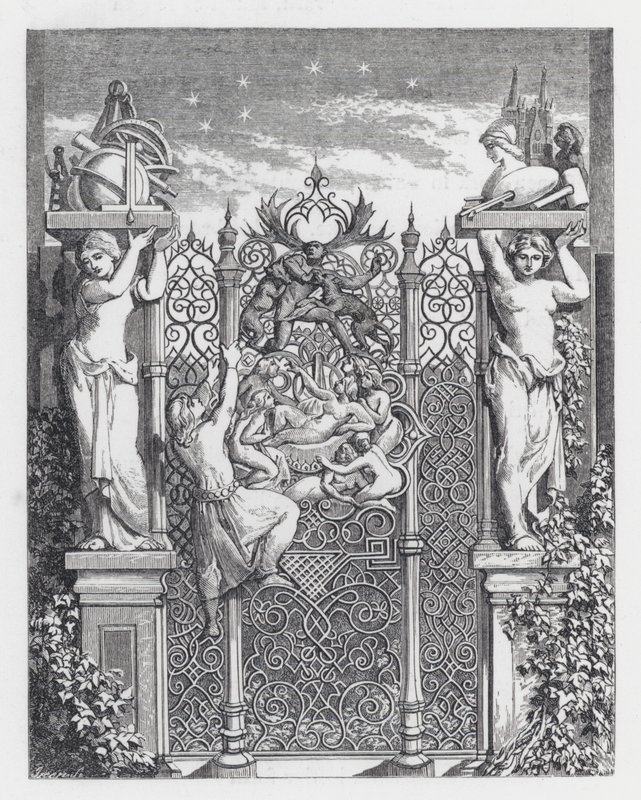 Illusztráció Tennyson A hercegnő című verséhez (metszet) alkotó: Daniel (after) Maclise
