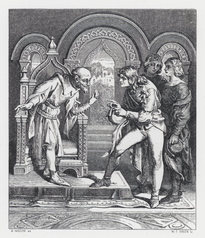 Illusztráció Tennyson A hercegnő című verséhez (metszet) alkotó: Daniel (after) Maclise